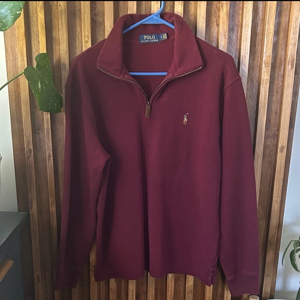 POLO Ralph Lauren Collard Zip Front Burgundy